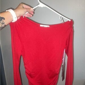 Madden Girl Bold Red Long Sleeve Top